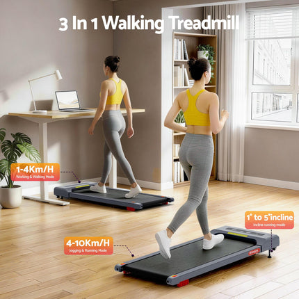 Everfit Treadmill Electric Walking Pad Incline Under Desk Home Gym 380mm Grey.