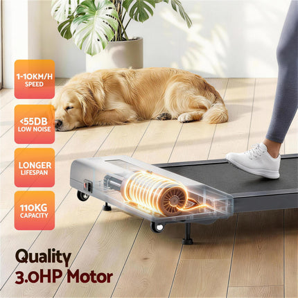 Everfit Treadmill Electric Walking Pad Incline Under Desk Home Gym 380mm Grey.