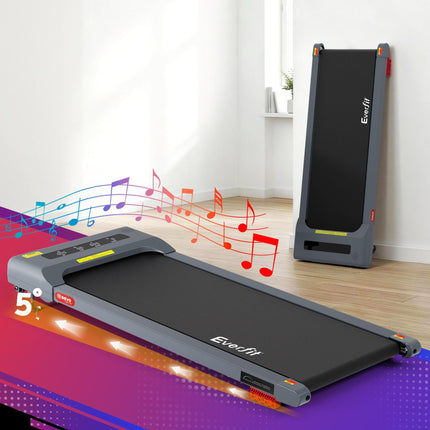 Everfit Treadmill Electric Walking Pad Incline Under Desk Home Gym 380mm Grey.