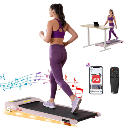 Everfit Treadmill Electric Walking Pad Incline Under Desk Home Gym 380mm Pink.