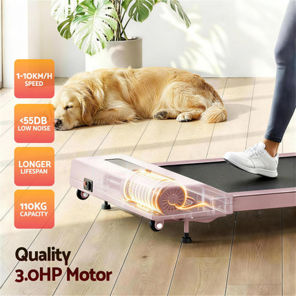 Everfit Treadmill Electric Walking Pad Incline Under Desk Home Gym 380mm Pink.