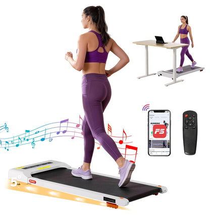 Everfit Treadmill Electric Walking Pad Incline Under Desk Home Gym 380mm White.