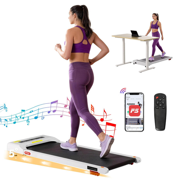 Everfit Treadmill Electric Walking Pad Incline Under Desk Home Gym 380mm White.