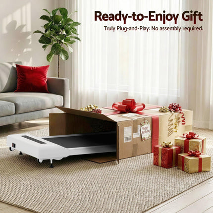 Everfit Treadmill Electric Walking Pad Incline Under Desk Home Gym 380mm White.