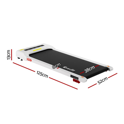 Everfit Treadmill Electric Walking Pad Incline Under Desk Home Gym 380mm White.