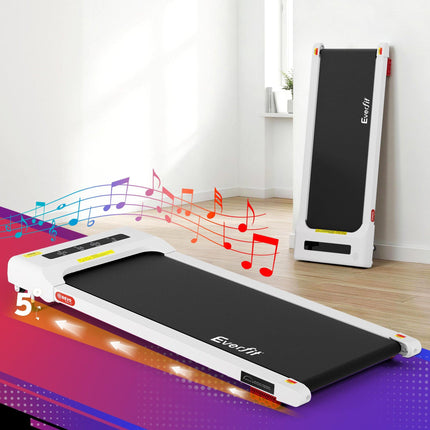 Everfit Treadmill Electric Walking Pad Incline Under Desk Home Gym 380mm White.