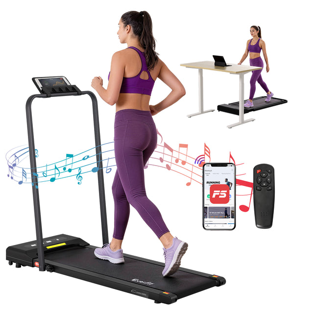 Everfit Treadmill Electric Walking Pad Under Desk Home Gym Fitness 380mm Black.