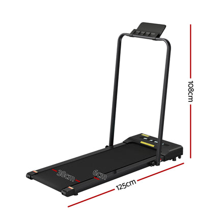 Everfit Treadmill Electric Walking Pad Under Desk Home Gym Fitness 380mm Black.