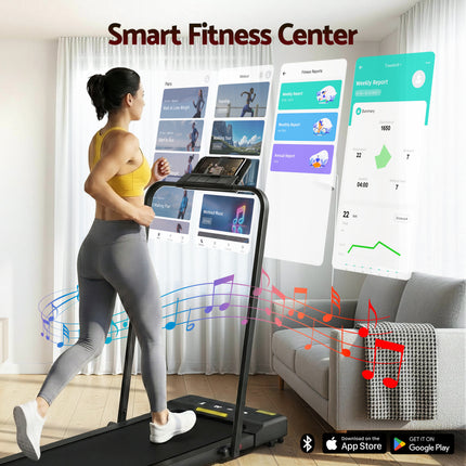Everfit Treadmill Electric Walking Pad Under Desk Home Gym Fitness 380mm Black.