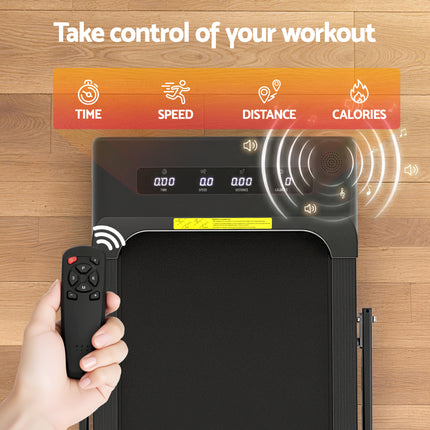 Everfit Treadmill Electric Walking Pad Under Desk Home Gym Fitness 380mm Black.