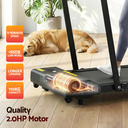 Everfit Treadmill Electric Walking Pad Under Desk Home Gym Fitness 380mm Black.