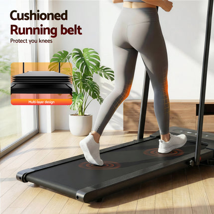 Everfit Treadmill Electric Walking Pad Under Desk Home Gym Fitness 380mm Black.