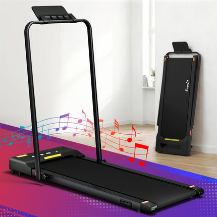 Everfit Treadmill Electric Walking Pad Under Desk Home Gym Fitness 380mm Black.
