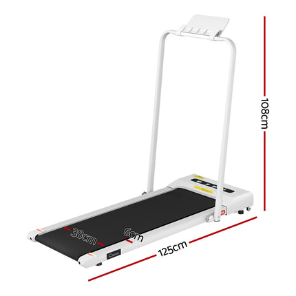 Everfit Treadmill Electric Walking Pad Under Desk Home Gym Fitness 380mm White.