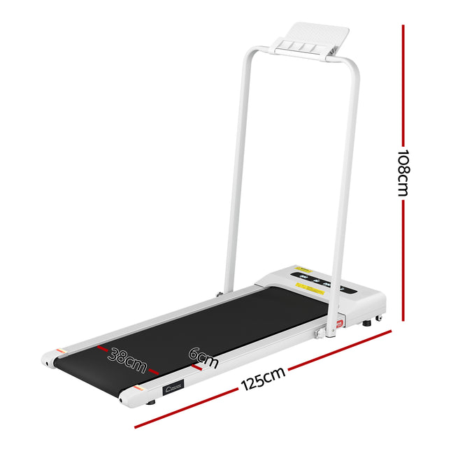 Everfit Treadmill Electric Walking Pad Under Desk Home Gym Fitness 380mm White.