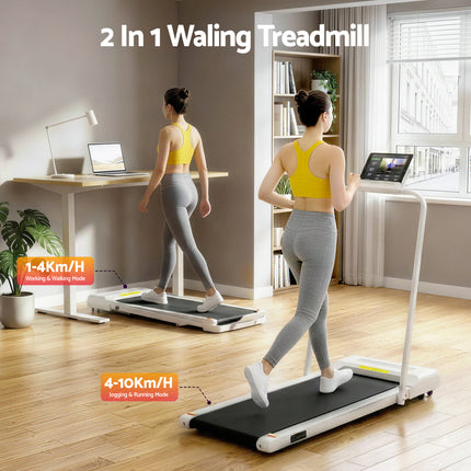Everfit Treadmill Electric Walking Pad Under Desk Home Gym Fitness 380mm White.