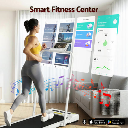 Everfit Treadmill Electric Walking Pad Under Desk Home Gym Fitness 380mm White.