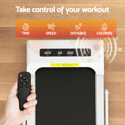 Everfit Treadmill Electric Walking Pad Under Desk Home Gym Fitness 380mm White.