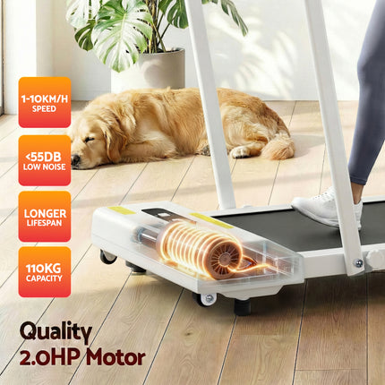 Everfit Treadmill Electric Walking Pad Under Desk Home Gym Fitness 380mm White.