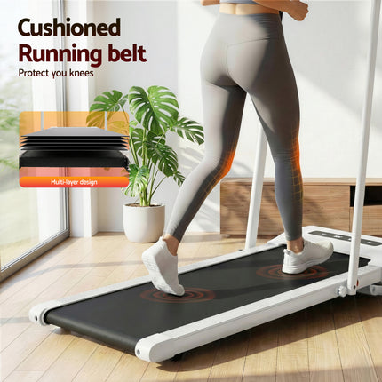 Everfit Treadmill Electric Walking Pad Under Desk Home Gym Fitness 380mm White.