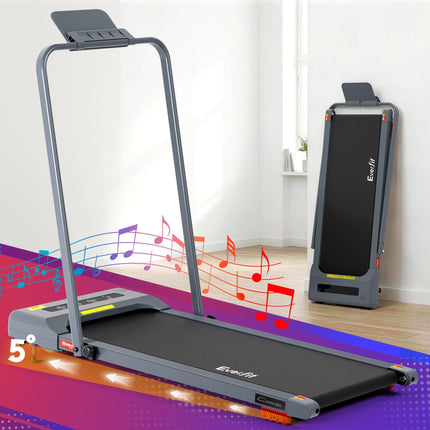 Everfit Treadmill Electric Walking Pad Incline Under Desk 380mm Grey.