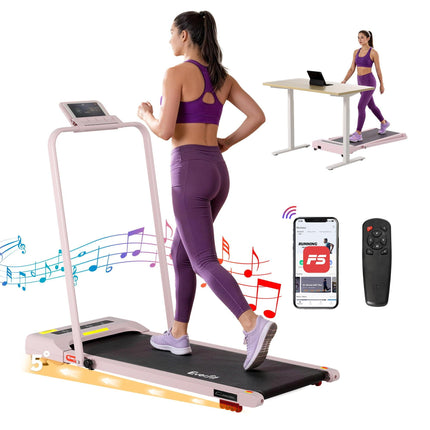 Everfit Treadmill Electric Walking Pad Incline Under Desk 380mm Pink.