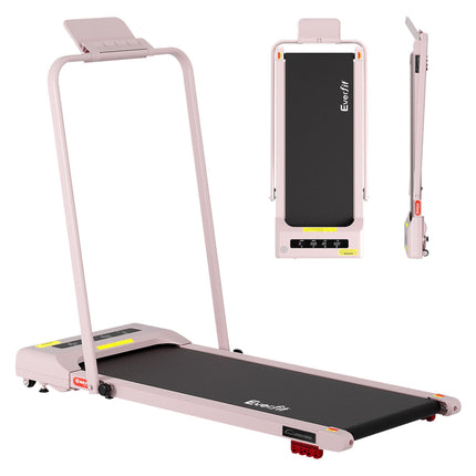 Everfit Treadmill Electric Walking Pad Incline Under Desk 380mm Pink.