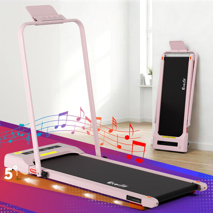 Everfit Treadmill Electric Walking Pad Incline Under Desk 380mm Pink.