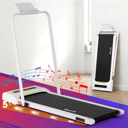 Everfit Treadmill Electric Walking Pad Incline Under Desk 380mm White.