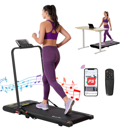 Everfit Treadmill Electric Walking Pad Under Desk Home Gym Fitness 400mm Black.