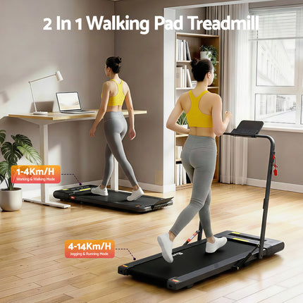 Everfit Treadmill Electric Walking Pad Under Desk Home Gym Fitness 400mm Black.