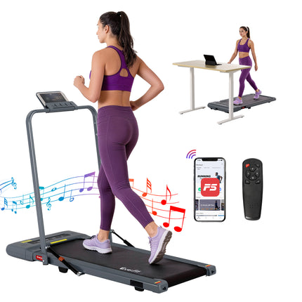 Everfit Treadmill Electric Walking Pad Under Desk Home Gym Fitness 400mm Grey.