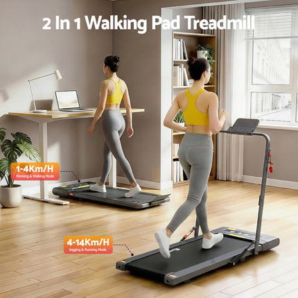 Everfit Treadmill Electric Walking Pad Under Desk Home Gym Fitness 400mm Grey.