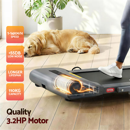 Everfit Treadmill Electric Walking Pad Under Desk Home Gym Fitness 400mm Grey.