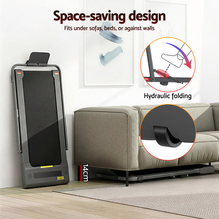 Everfit Treadmill Electric Walking Pad Under Desk Home Gym Fitness 400mm Grey.