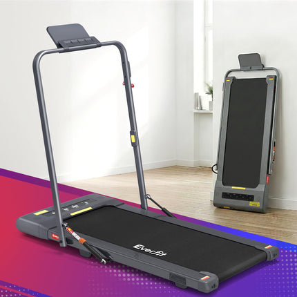 Everfit Treadmill Electric Walking Pad Under Desk Home Gym Fitness 400mm Grey.