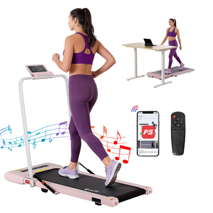 Everfit Treadmill Electric Walking Pad Under Desk Home Gym Fitness 400mm Pink.
