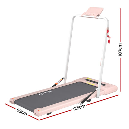 Everfit Treadmill Electric Walking Pad Under Desk Home Gym Fitness 400mm Pink.