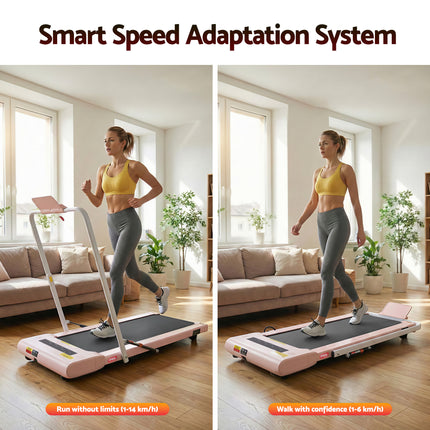 Everfit Treadmill Electric Walking Pad Under Desk Home Gym Fitness 400mm Pink.