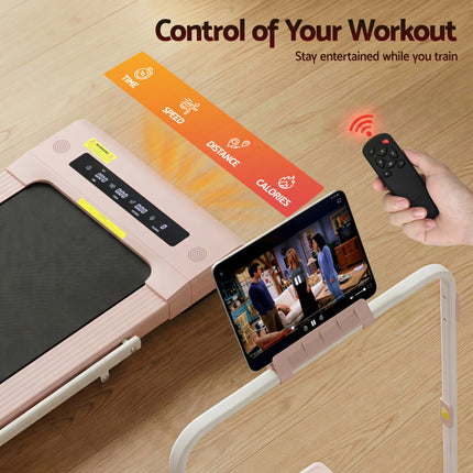 Everfit Treadmill Electric Walking Pad Under Desk Home Gym Fitness 400mm Pink.