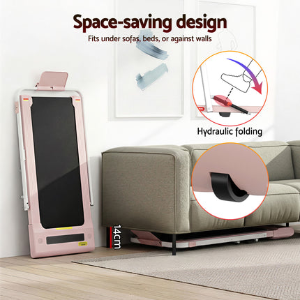 Everfit Treadmill Electric Walking Pad Under Desk Home Gym Fitness 400mm Pink.