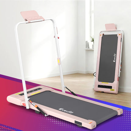Everfit Treadmill Electric Walking Pad Under Desk Home Gym Fitness 400mm Pink.