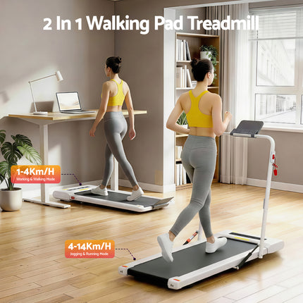 Everfit Treadmill Electric Walking Pad Under Desk Home Gym Fitness 400mm White.