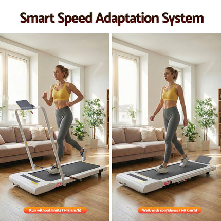 Everfit Treadmill Electric Walking Pad Under Desk Home Gym Fitness 400mm White.