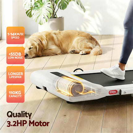 Everfit Treadmill Electric Walking Pad Under Desk Home Gym Fitness 400mm White.