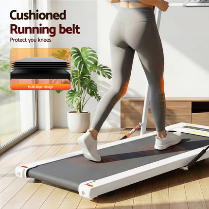 Everfit Treadmill Electric Walking Pad Under Desk Home Gym Fitness 400mm White.