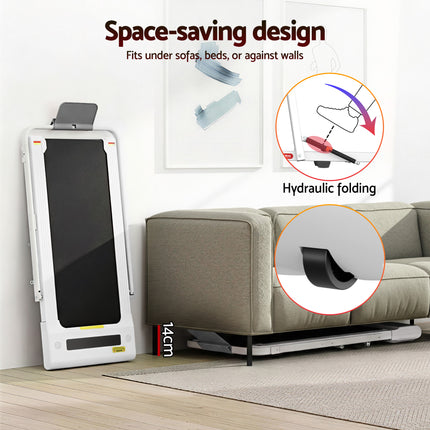 Everfit Treadmill Electric Walking Pad Under Desk Home Gym Fitness 400mm White.