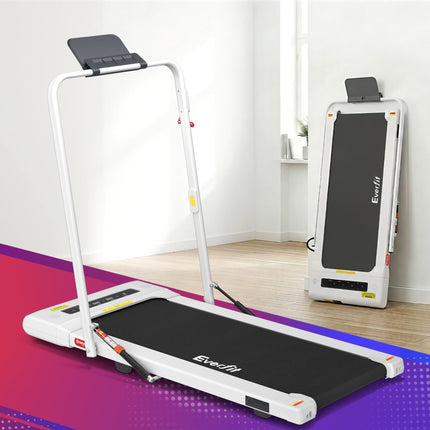 Everfit Treadmill Electric Walking Pad Under Desk Home Gym Fitness 400mm White.