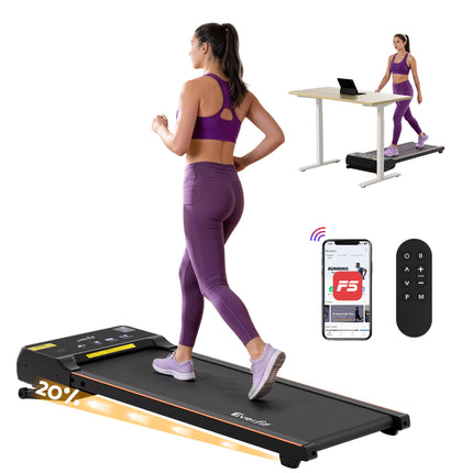 Everfit 3 in 1 Walking Pad Treadmill 20% Auto Incline Under Desk Treadmills for Home Gym With 40cm Wide Belt.