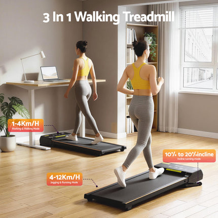 Everfit 3 in 1 Walking Pad Treadmill 20% Auto Incline Under Desk Treadmills for Home Gym With 40cm Wide Belt.